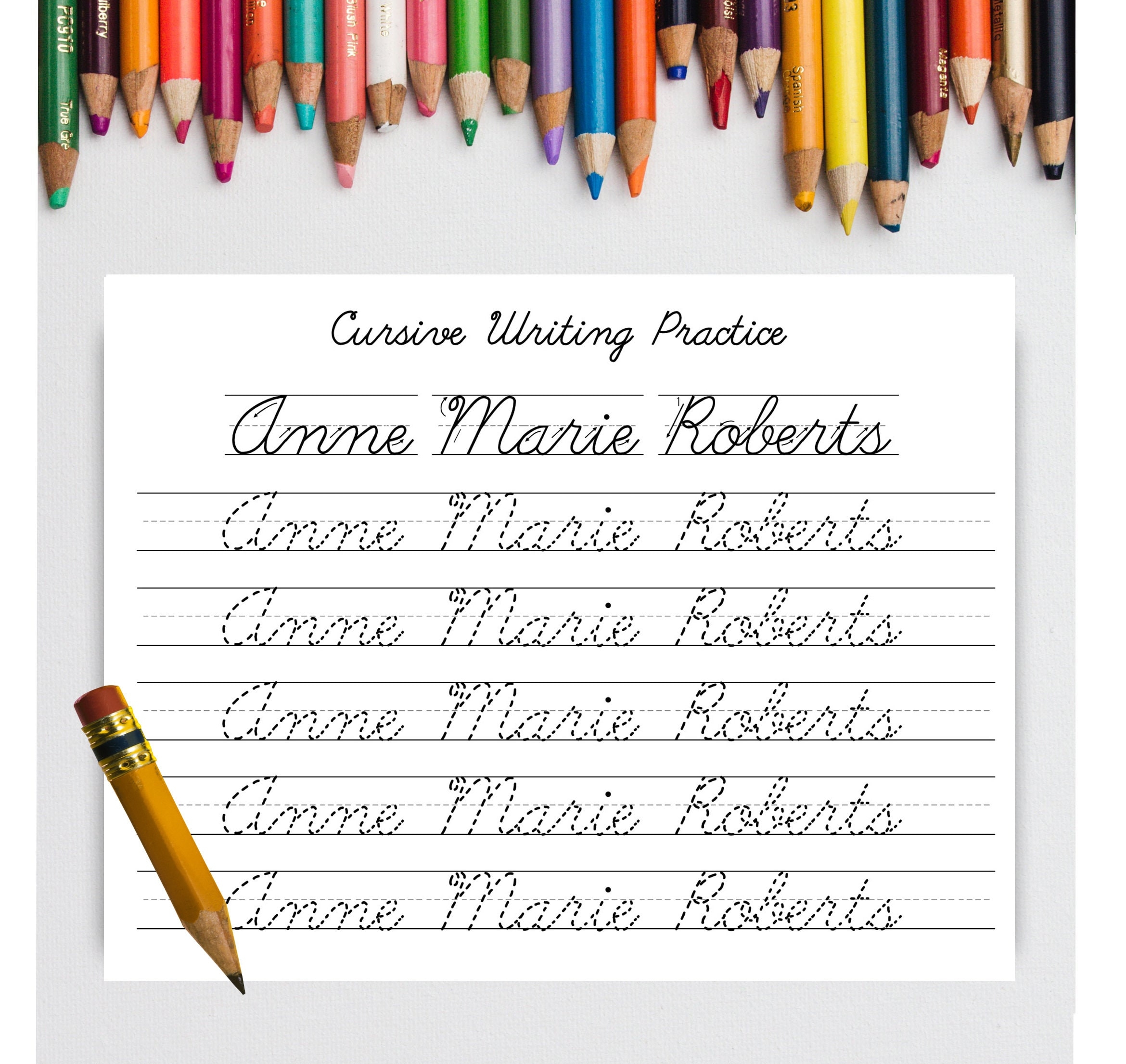 cursive name writing practice