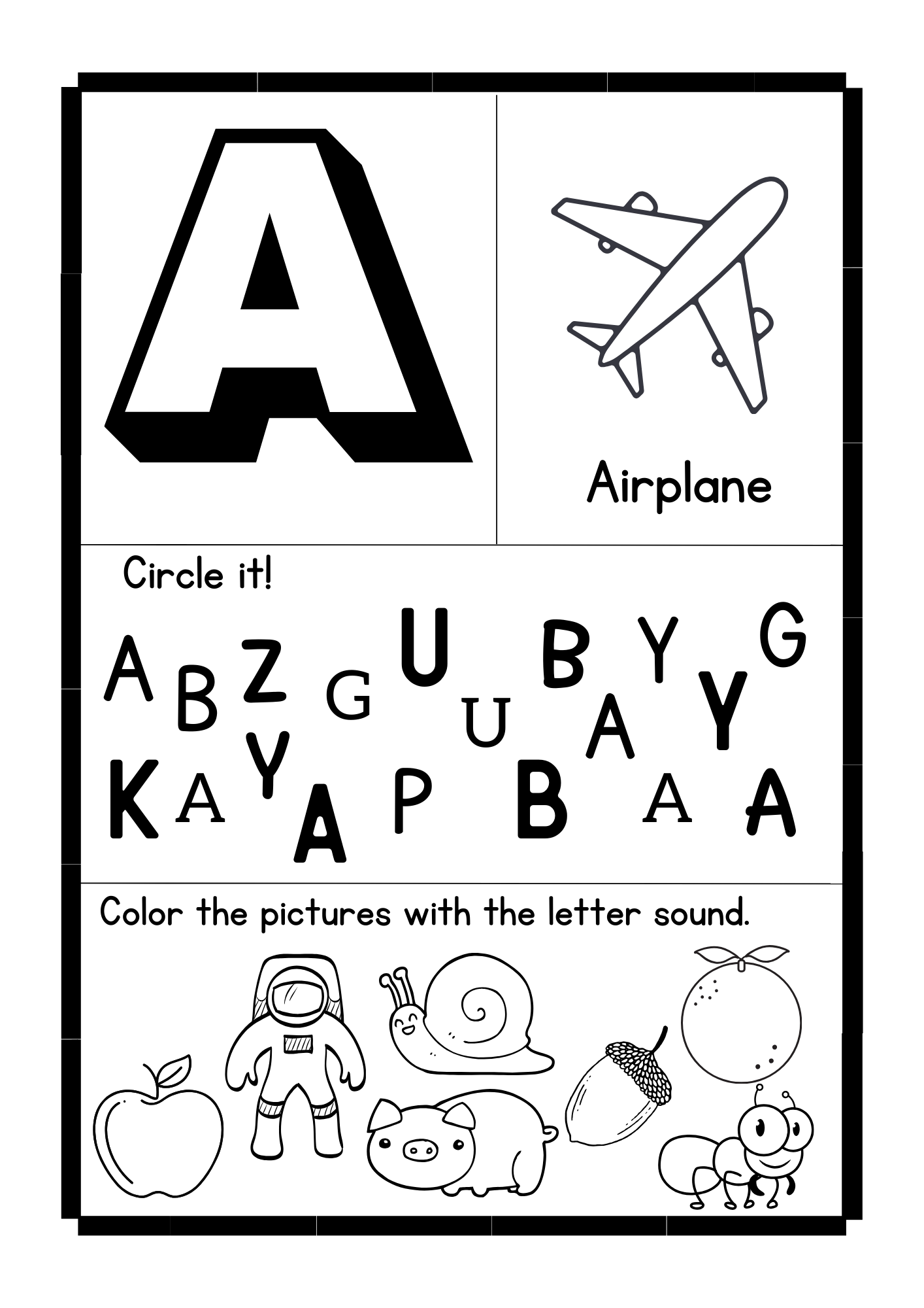Alphabet Letters Worksheets for Nursery