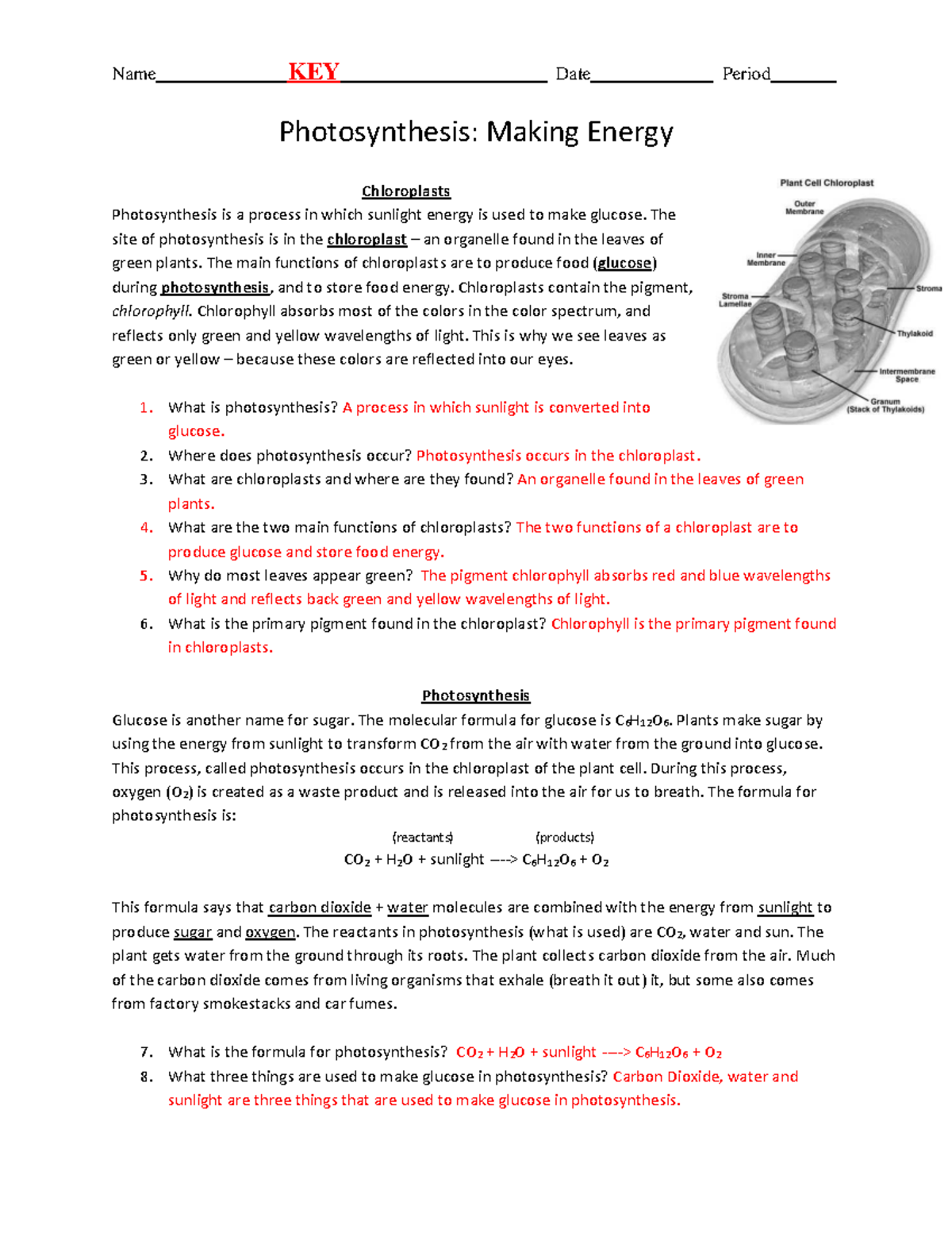 Photosynthesis Worksheet Key Understanding Photosynthesis Process Studocu Photosynthesis Worksheet Key Understanding Photosynthesis Process Studocu