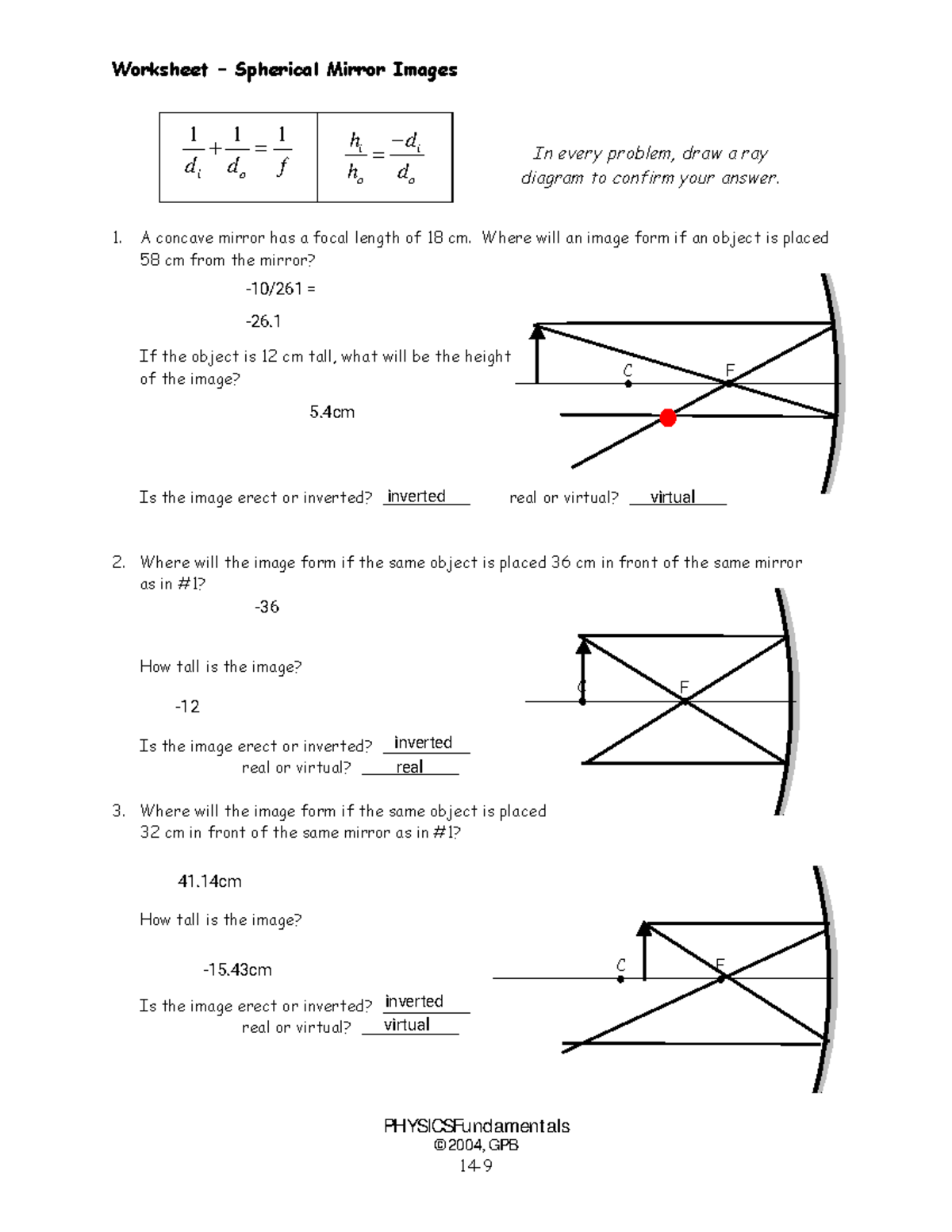PHYSICS 14 09 Worksheet On Spherical Mirror Images Analysis Studocu PHYSICS 14 09 Worksheet On Spherical Mirror Images Analysis Studocu