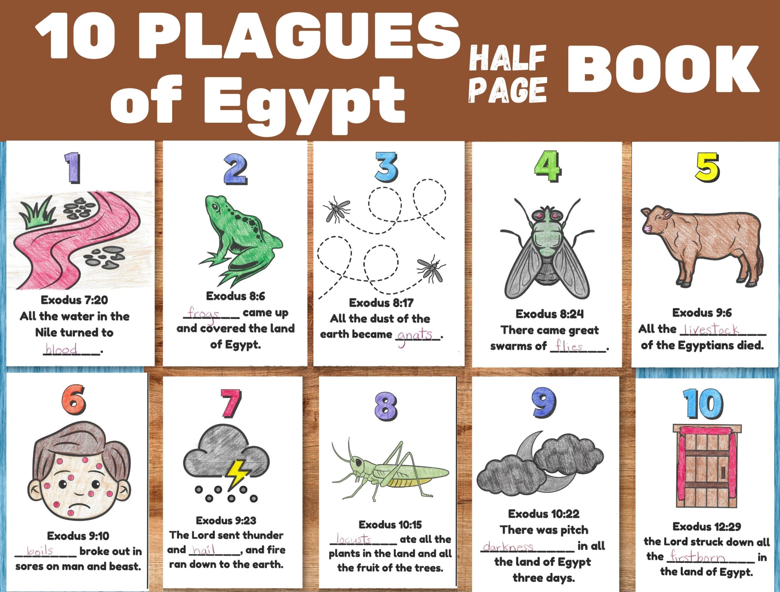 Plagues Of Egypt Printable Craft Sunday School Lesson Activity Kids Bible Coloring Pages Moses And The 10 Plagues Passover Parashah Etsy Plagues Of Egypt Printable Craft Sunday School Lesson Activity Kids Bible Coloring Pages Moses And The 10 Plagues Passover Parashah Etsy