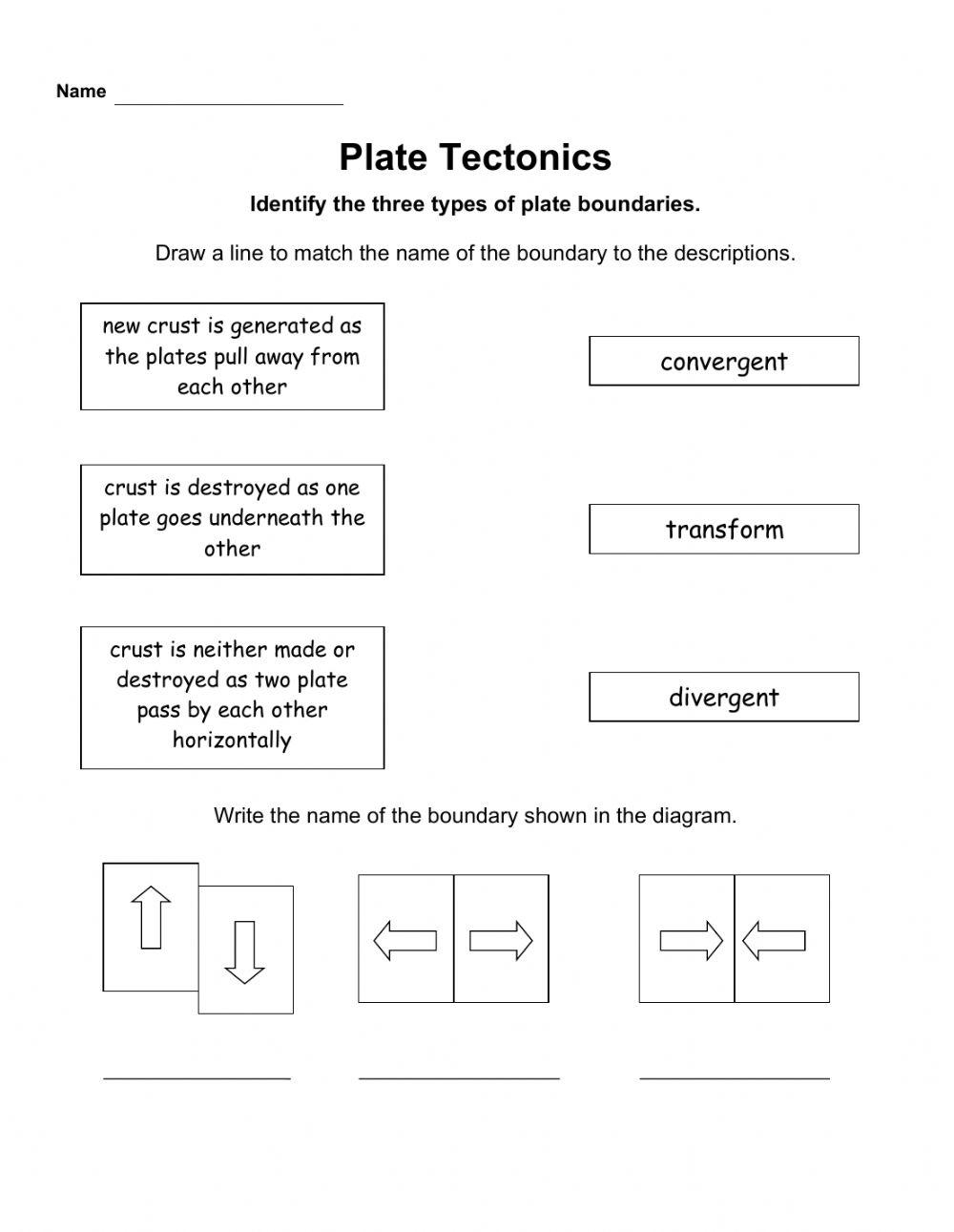Plate Tectonic Worksheet Worksheets Library