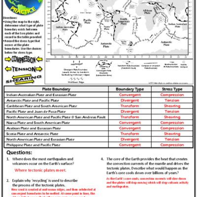 Plate Tectonics Earth Science Problem Set Answer Key Studocu