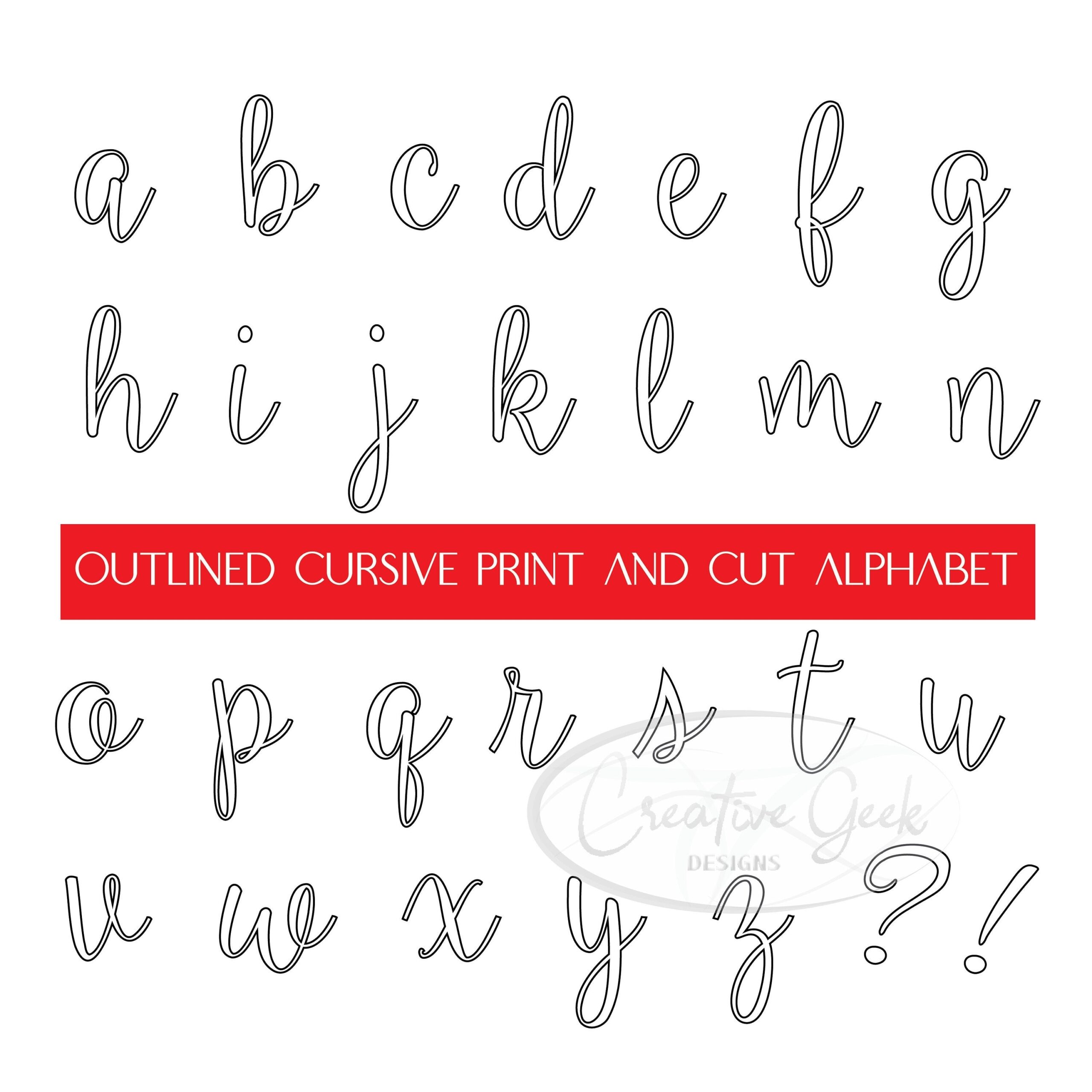 Playful Cursive Alphabet SVG Digital Download Outlined Print And Cut Alphabet Instant Download PNG SVG Files For Cricut And Cameo Etsy