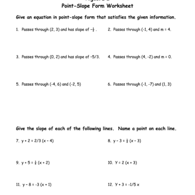 Point Slope Form Worksheet Fill Out Sign Online DocHub