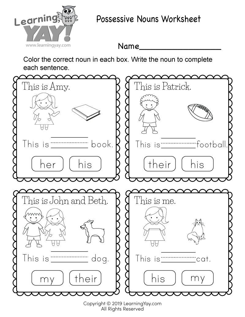 Possessive Nouns Worksheet For 1st Grade Free Printable Possessive Nouns Worksheet For 1st Grade Free Printable