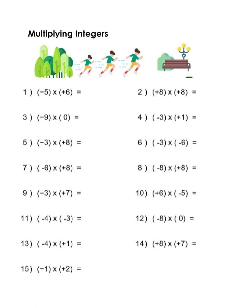 Practice Multiplying Integers Worksheet Worksheets Library