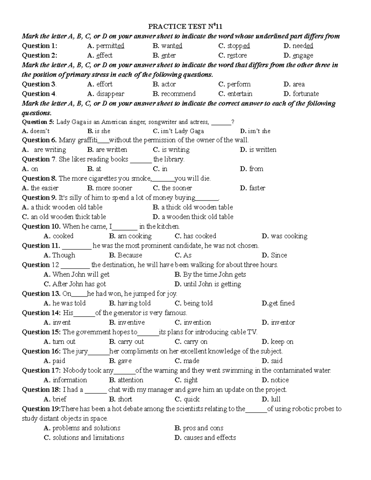 Practice Test N011 20 Comprehensive Review Questions And Answers Studocu