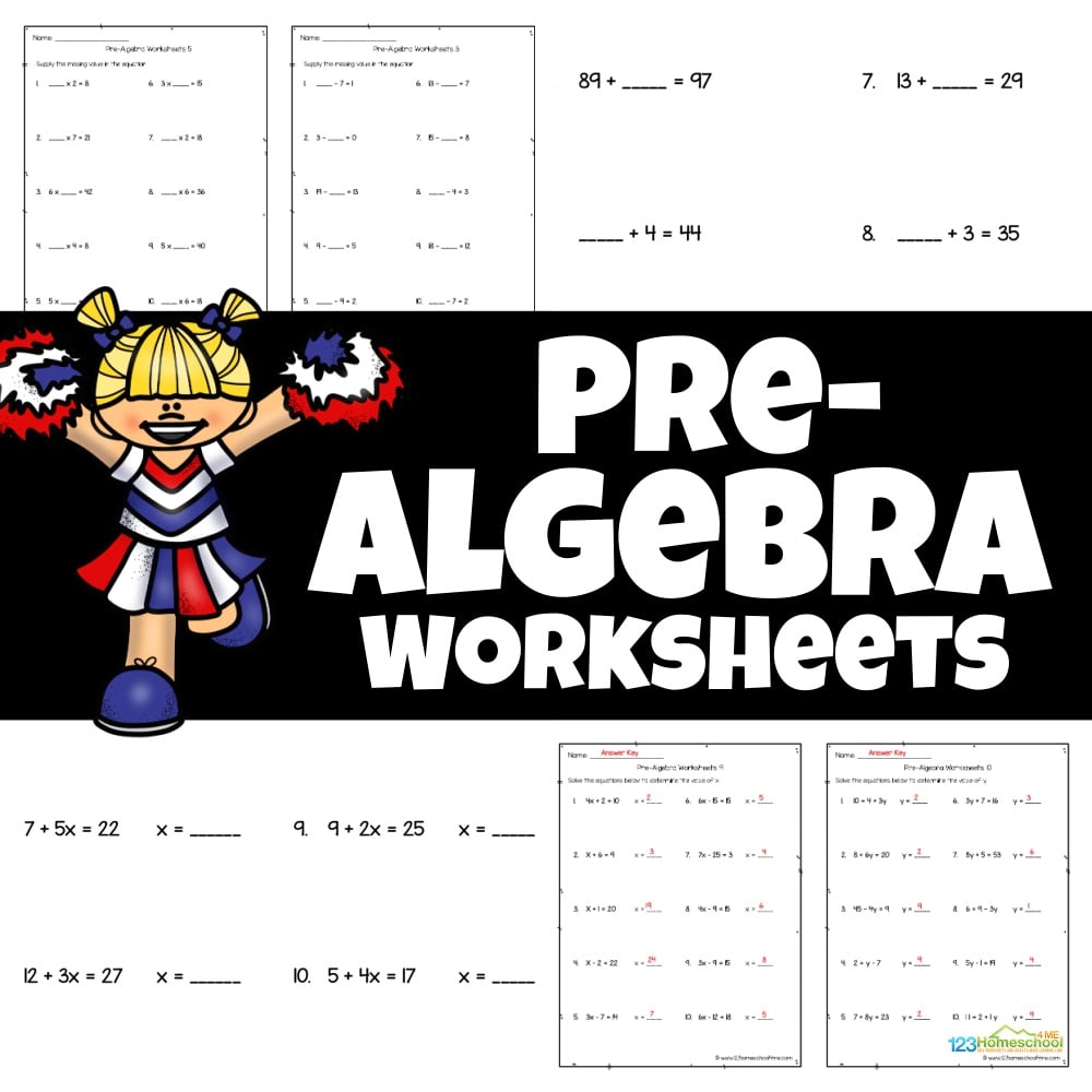 Pre Algebra Worksheets Problem For Grade 6 8 With Answers Pdf