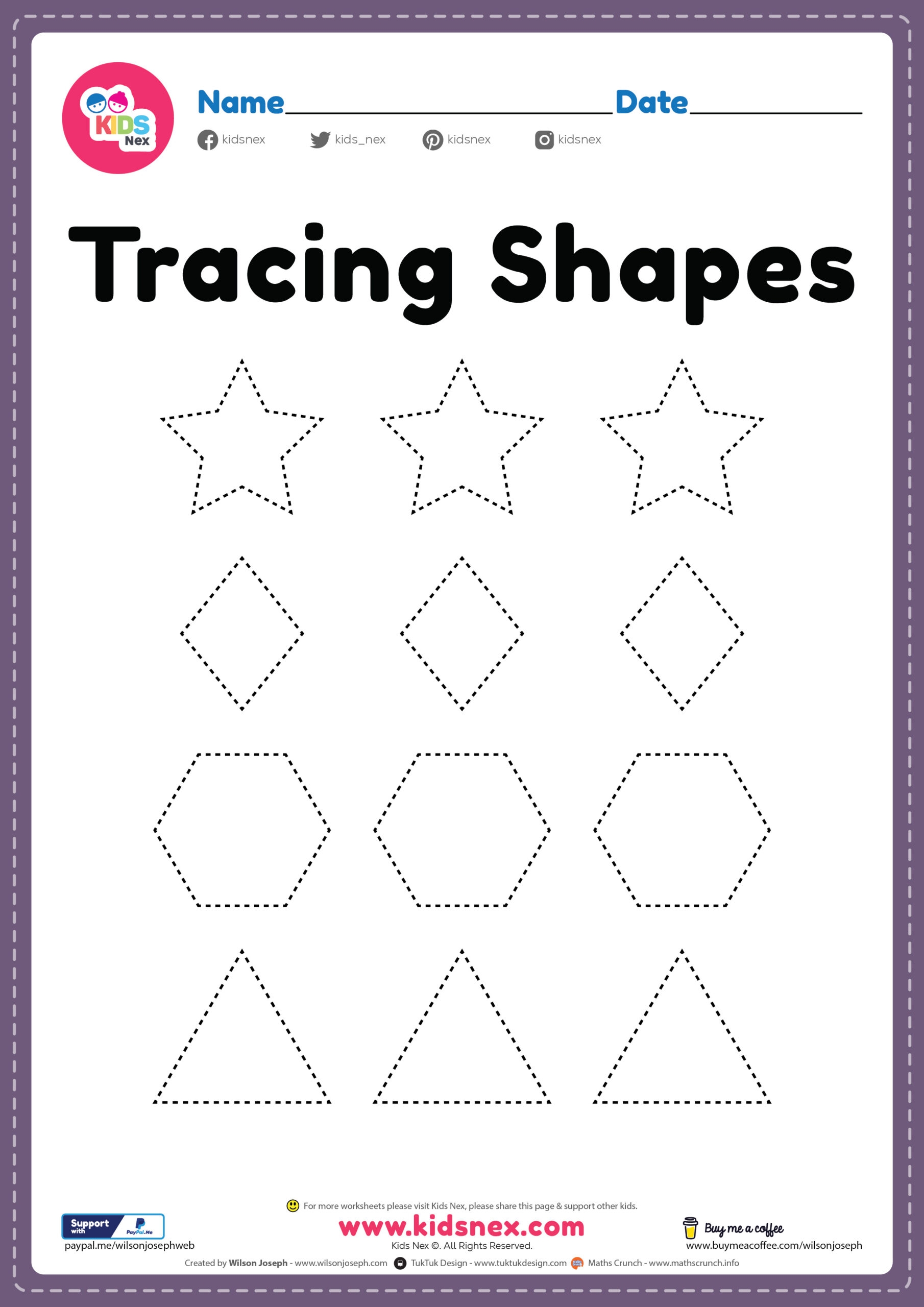 preschool worksheets tracing