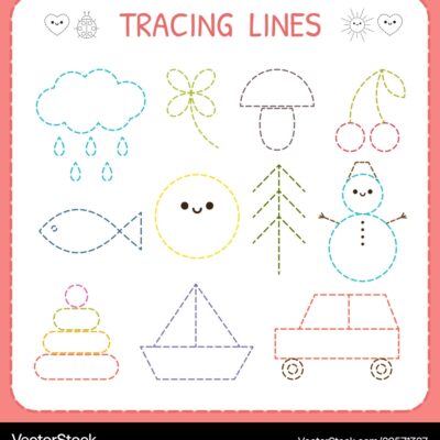 Preschool Tracing Worksheet Royalty Free Vector VectorStock