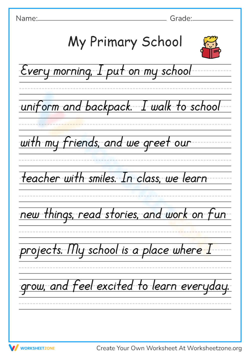 Printable 2nd Grade Handwriting Worksheets