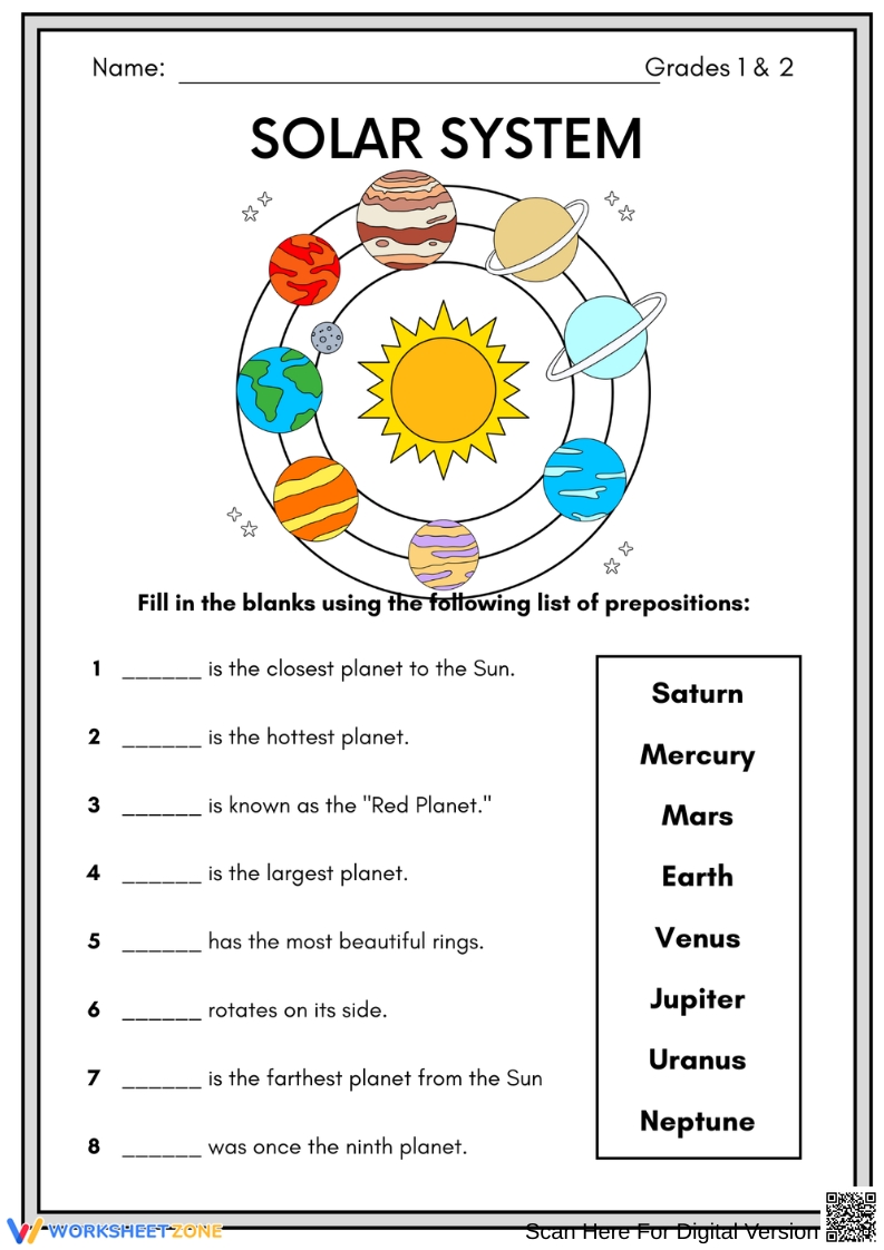 solar system worksheet with answers pdf
