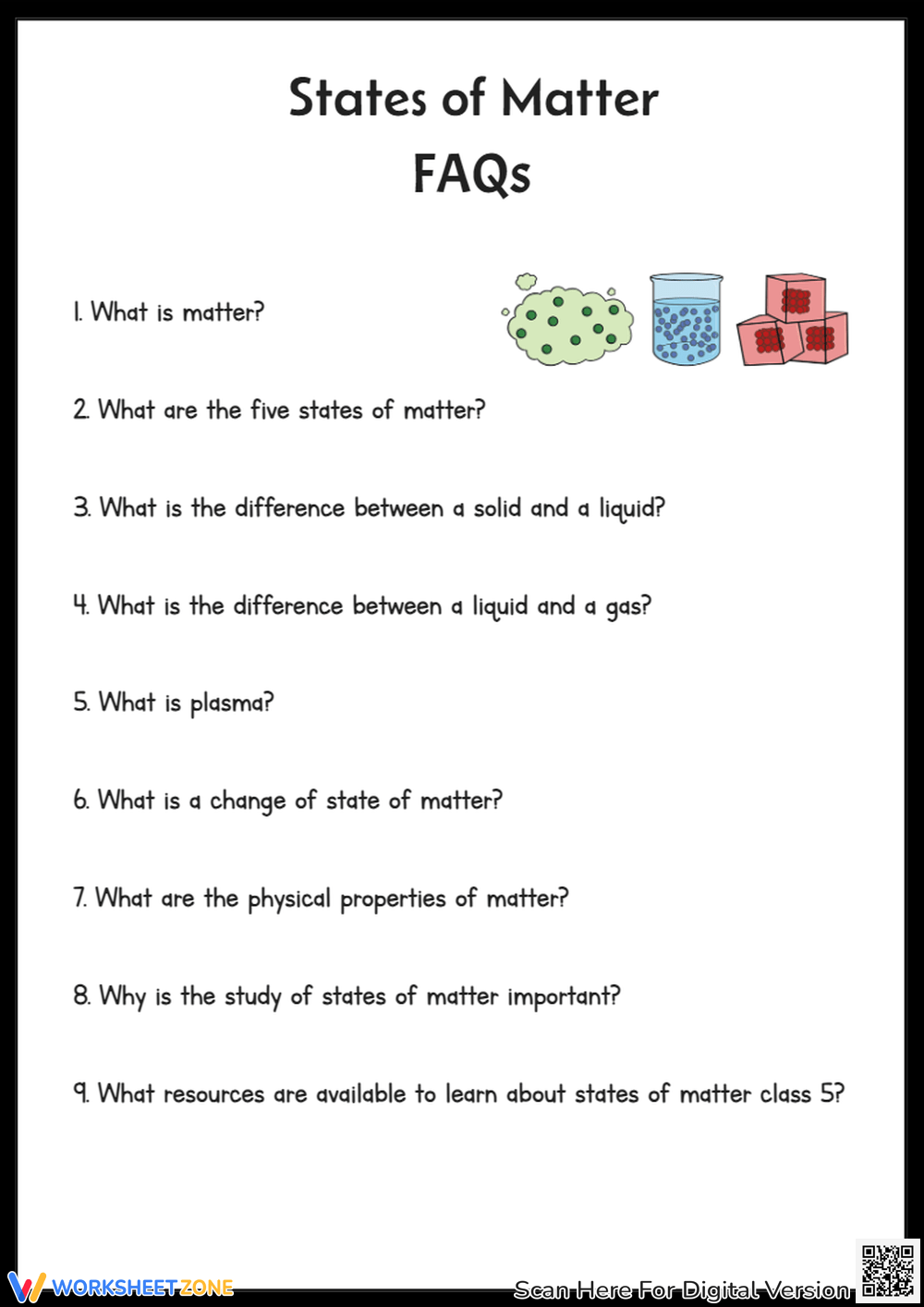 Printable 5th Grade Classification Of Matter Solid Liquid Gas Worksheets