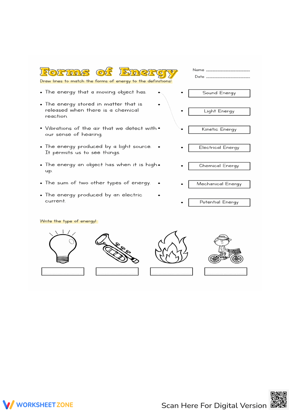 Printable 5th Grade Forms Of Energy Worksheets Download