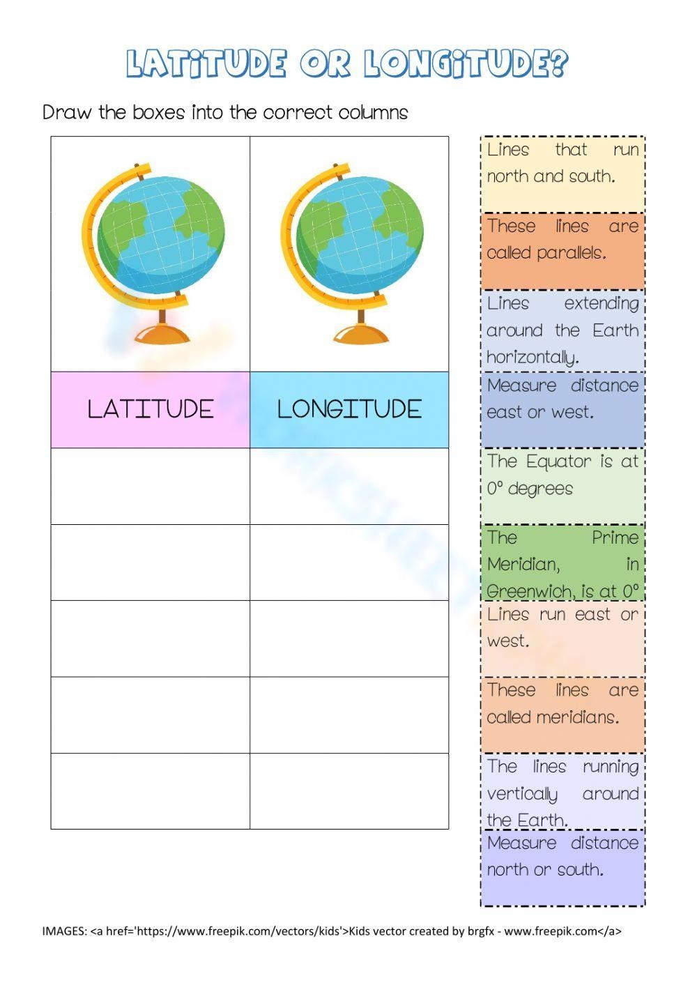 Printable 5th Grade Latitude And Longitude Worksheets