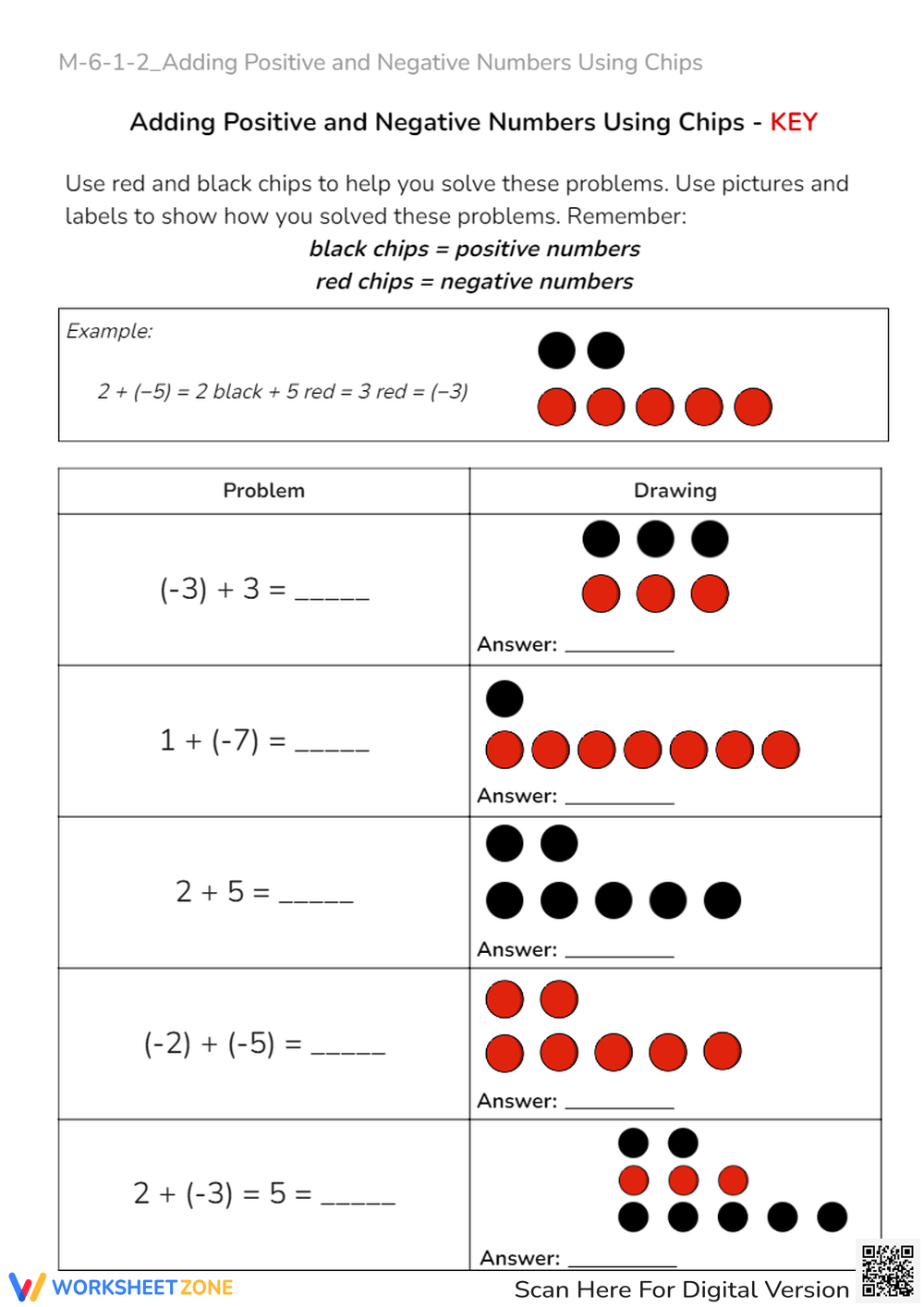 adding integers worksheet pdf