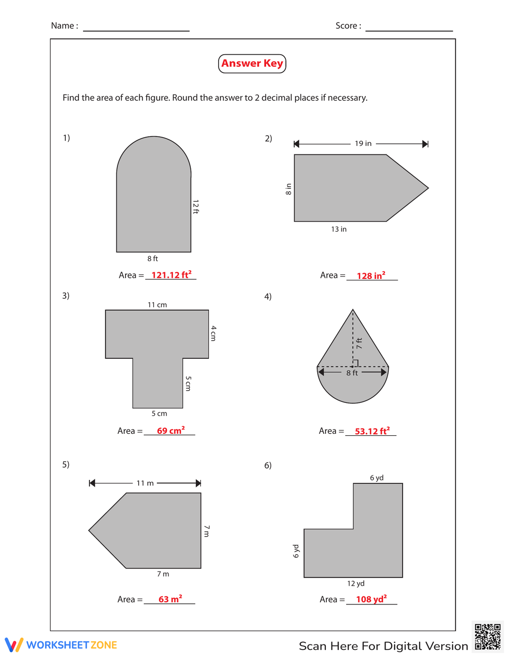 area of irregular shapes worksheet pdf