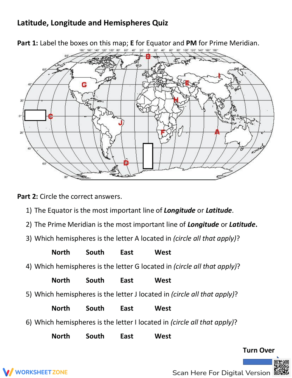 latitude and longitude worksheets pdf