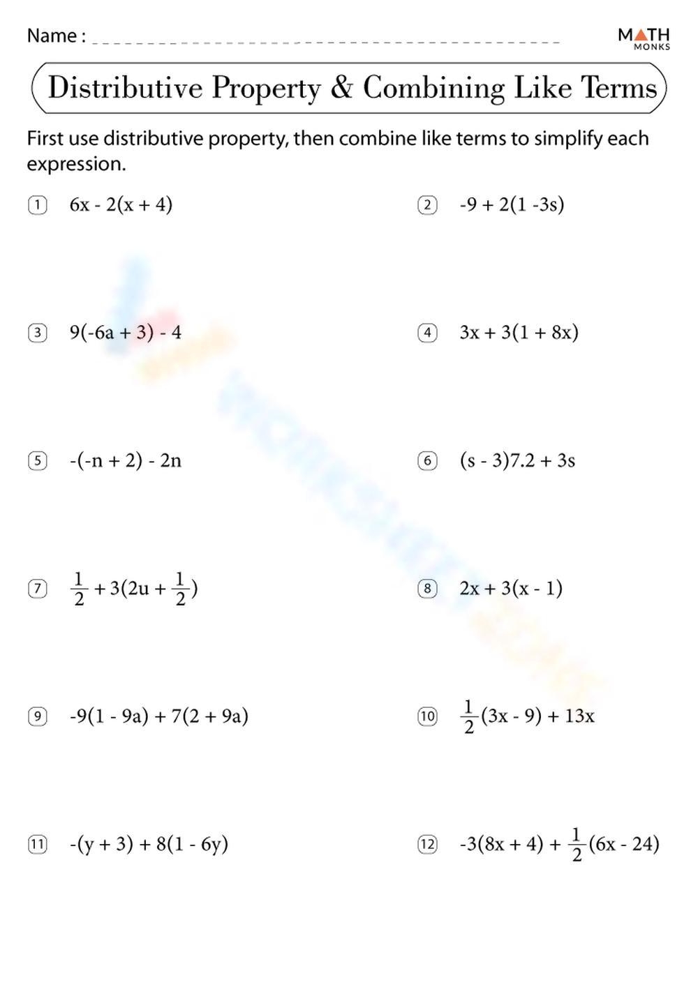 combining like terms pdf worksheet combining like terms pdf worksheet