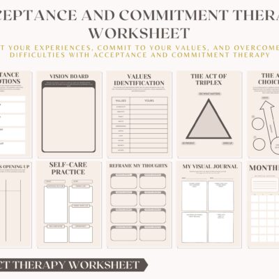 Printable Acceptance Therapy Worksheets Mindfulness DBT And ACT Techniques CBT Values Bullseyes Therapy Mental Health Worksheets Etsy