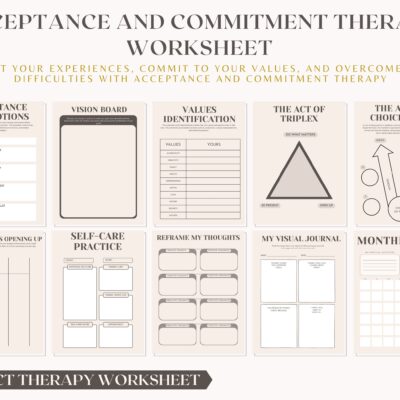 Printable Acceptance Therapy Worksheets Mindfulness DBT And ACT Techniques CBT Values Bullseyes Therapy Mental Health Worksheets Etsy