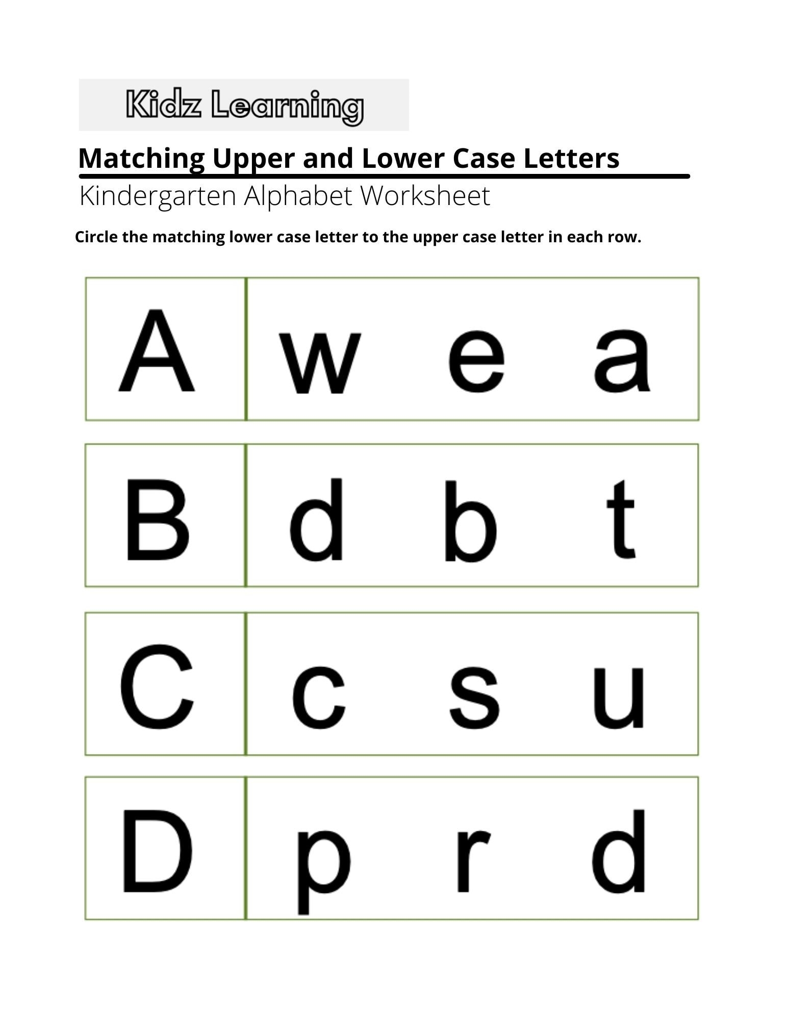 Printable Alphabets Matching Upper And Lower Case Letter Alphabet Worksheet Etsy