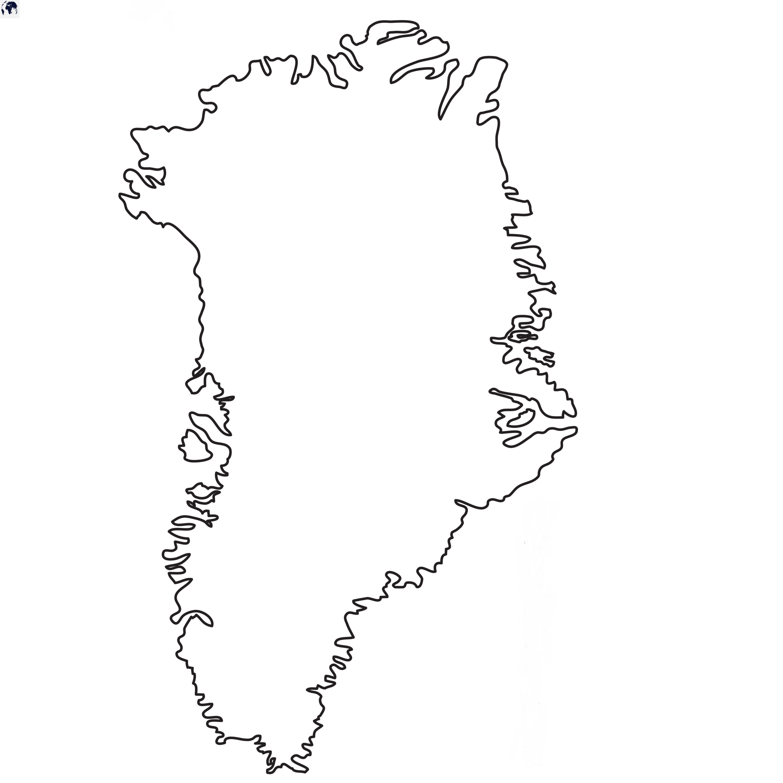 Printable Blank Greenland Map With Outline Transparent Map