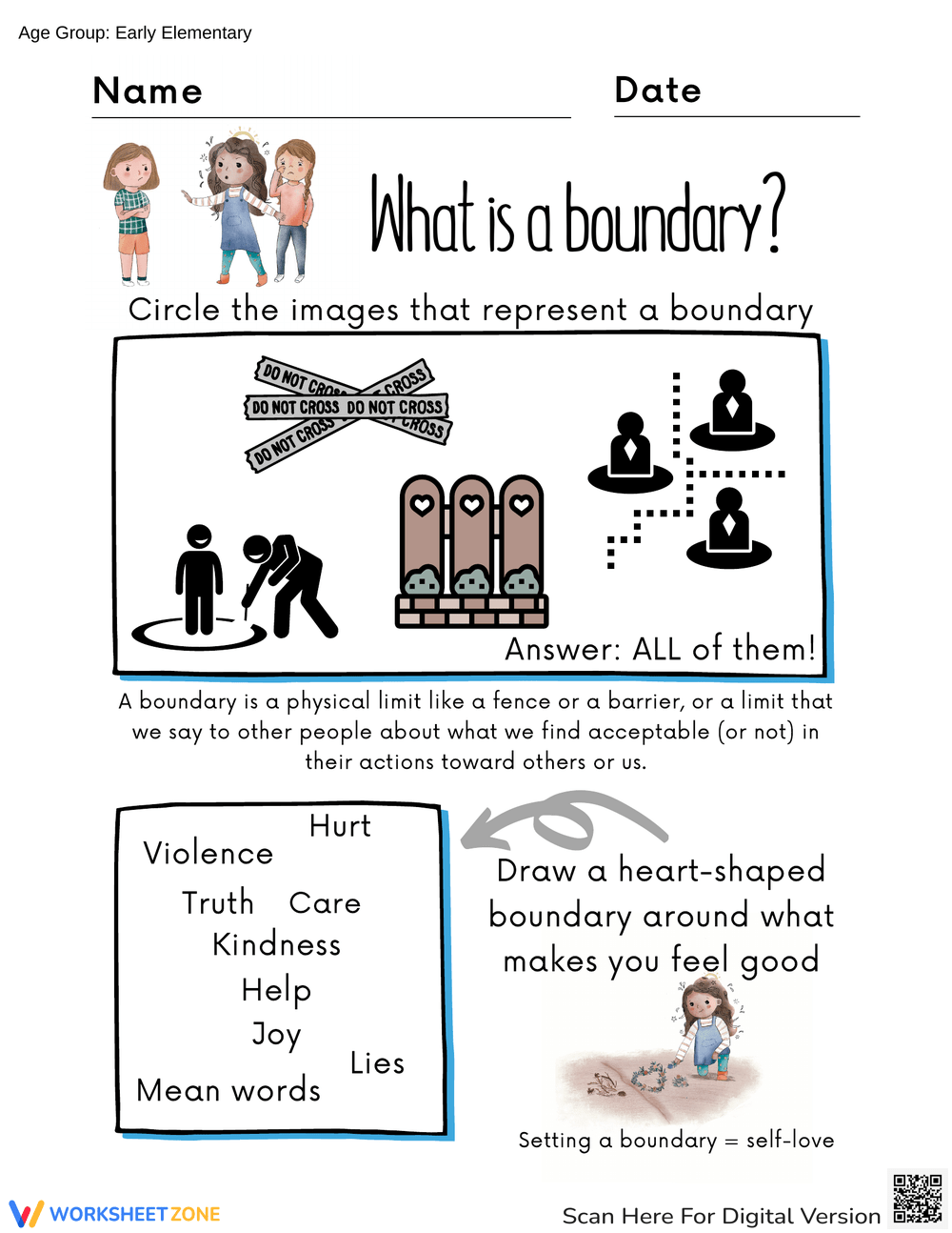 Printable Boundaries Worksheets
