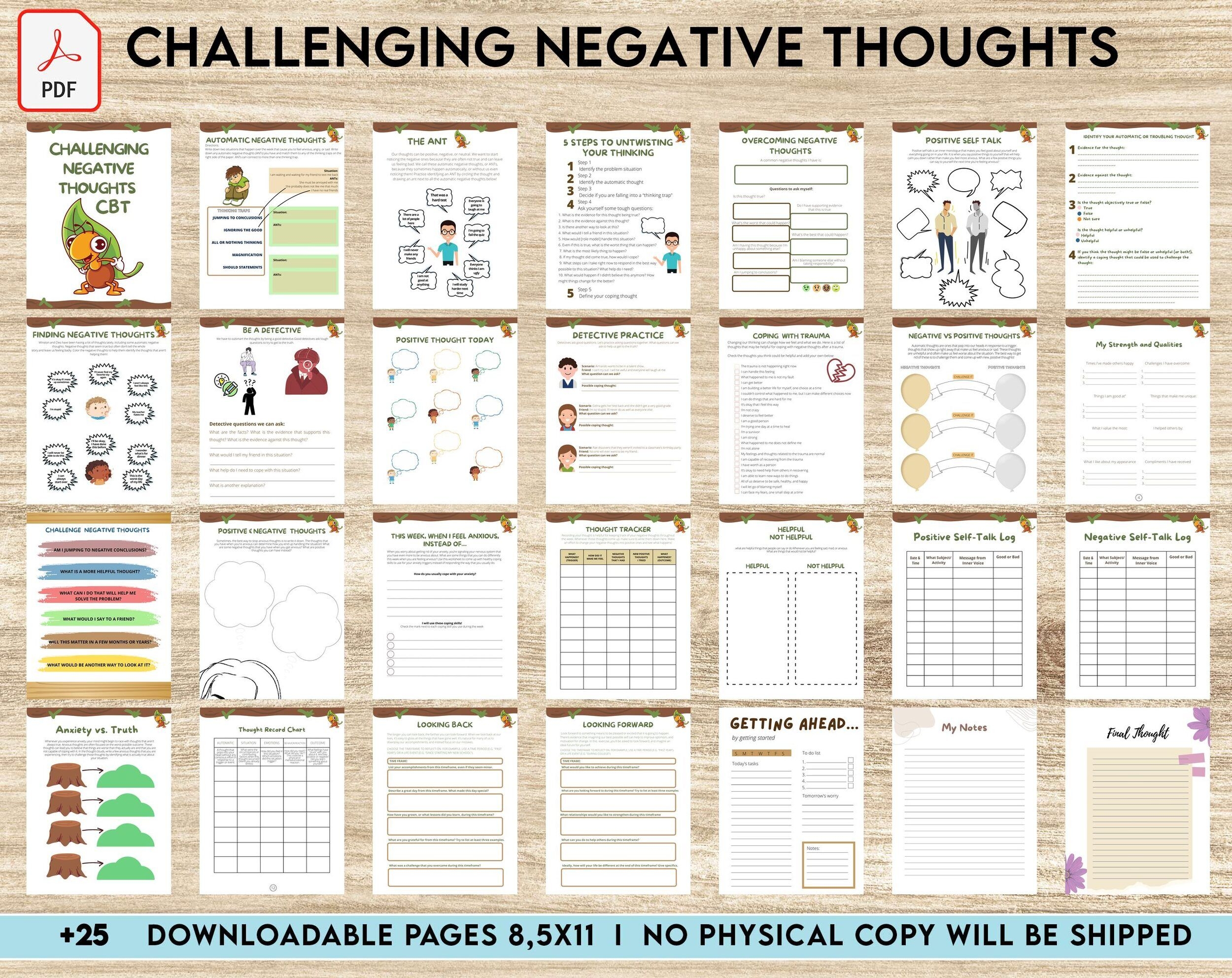 challenging negative thoughts worksheet pdf challenging negative thoughts worksheet pdf