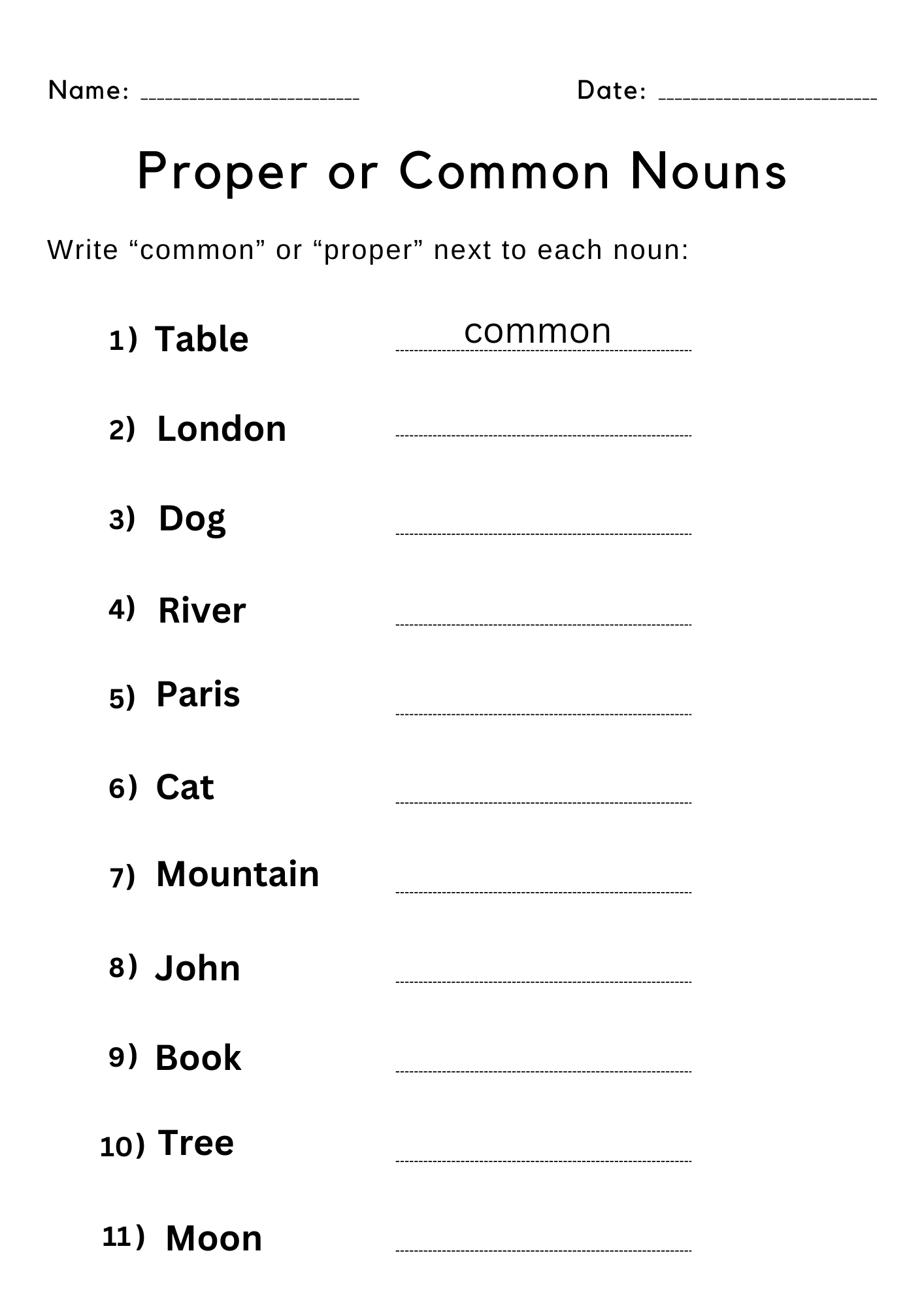 Printable Common Noun And Proper Nouns Worksheet For Grade 1 Teaching Resources Printable Common Noun And Proper Nouns Worksheet For Grade 1 Teaching Resources
