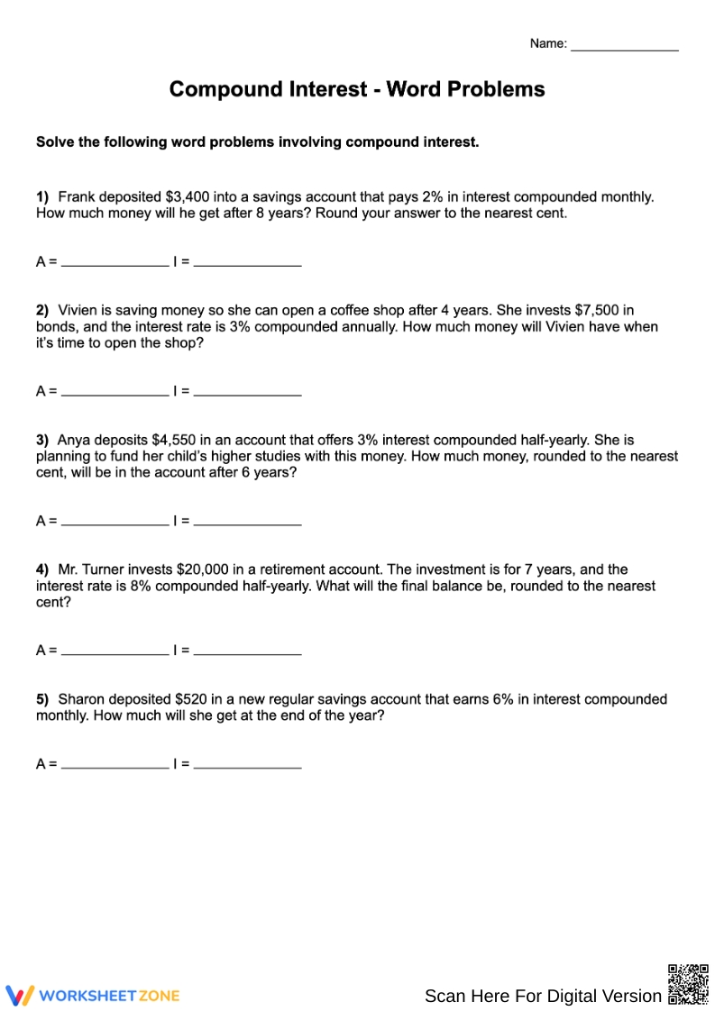 compound interest pdf worksheet compound interest pdf worksheet