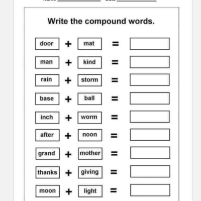 Printable Compound Words Pdf Activity School For Kids
