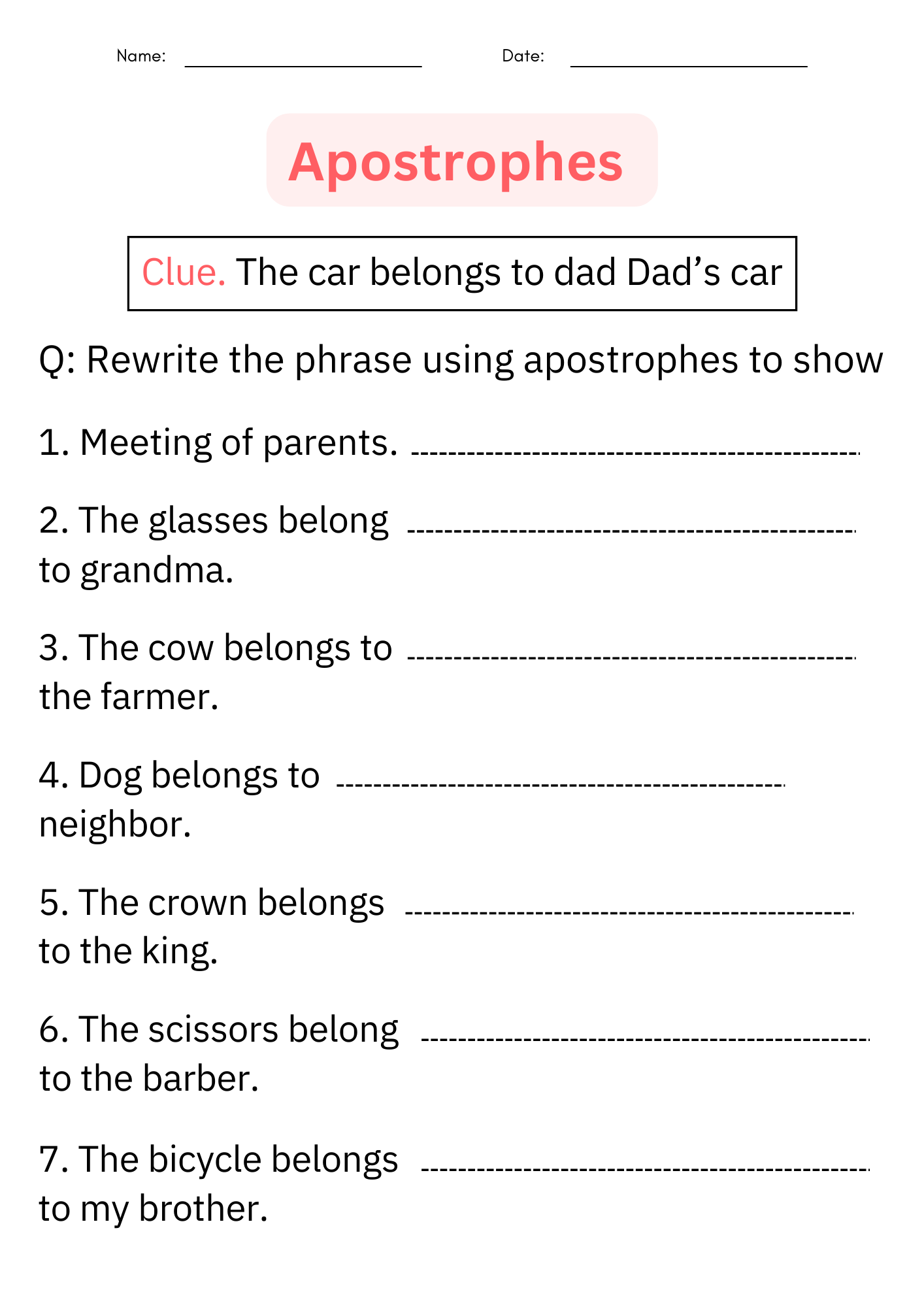 apostrophe worksheets with answer key apostrophe worksheets with answer key