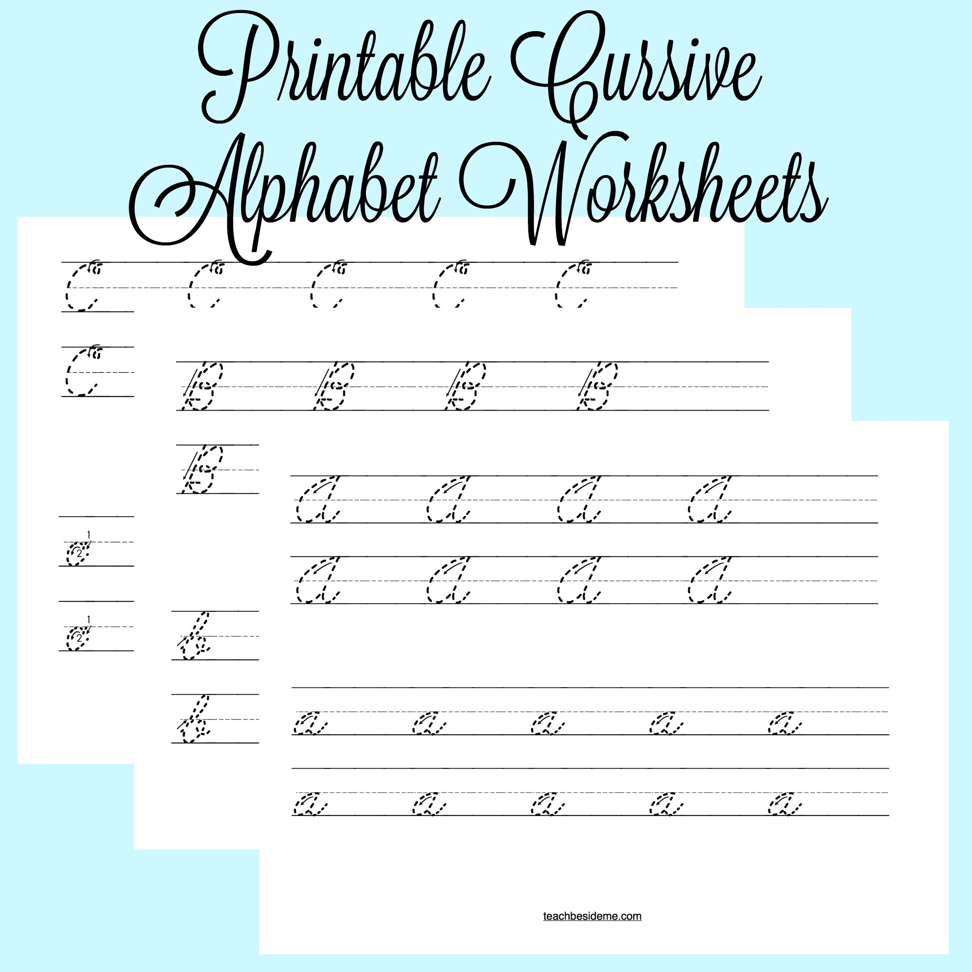 Printable Cursive Alphabet Worksheets Teach Beside Me