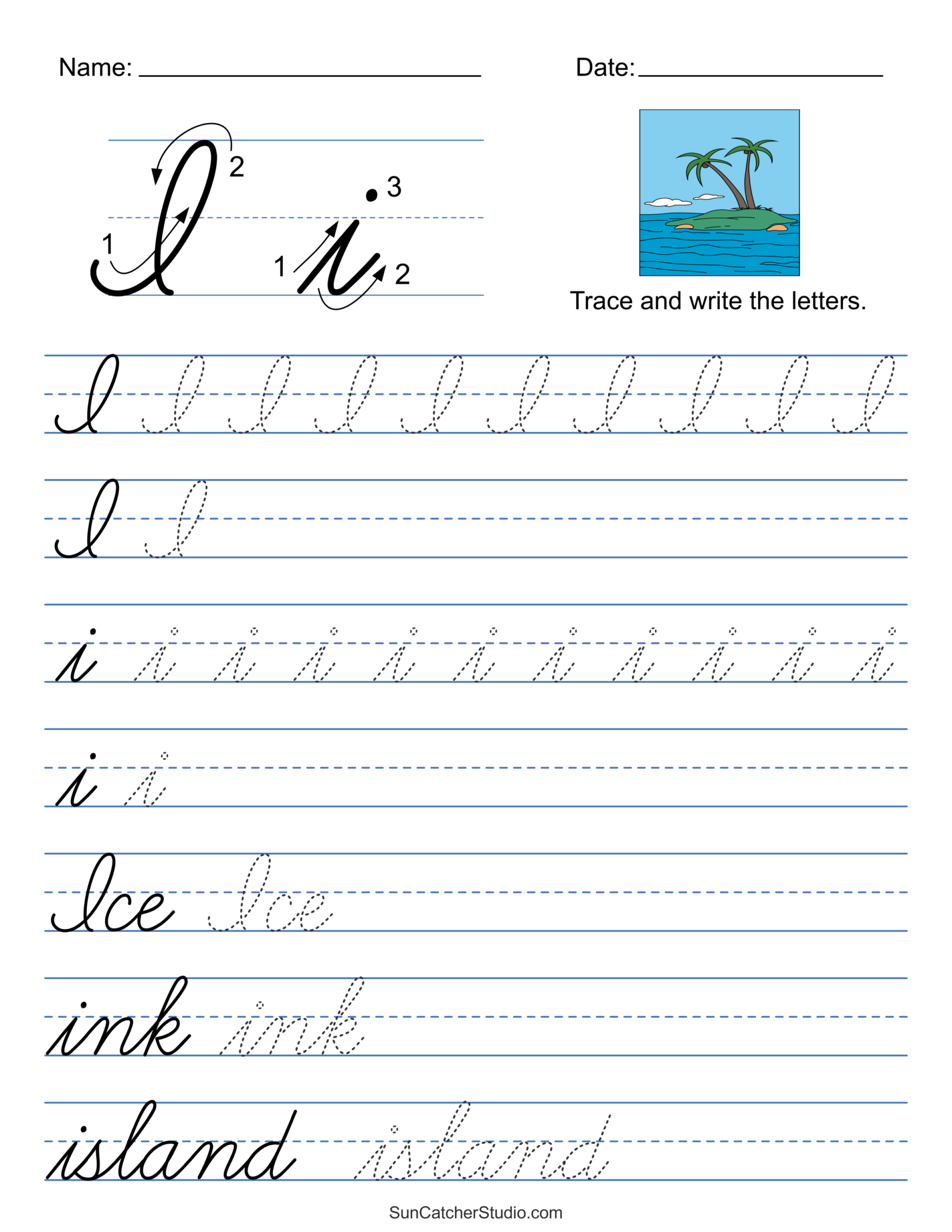 Printable Cursive Handwriting Worksheets Practice Letters Free Printables Lettering SVG Files Tools Apps