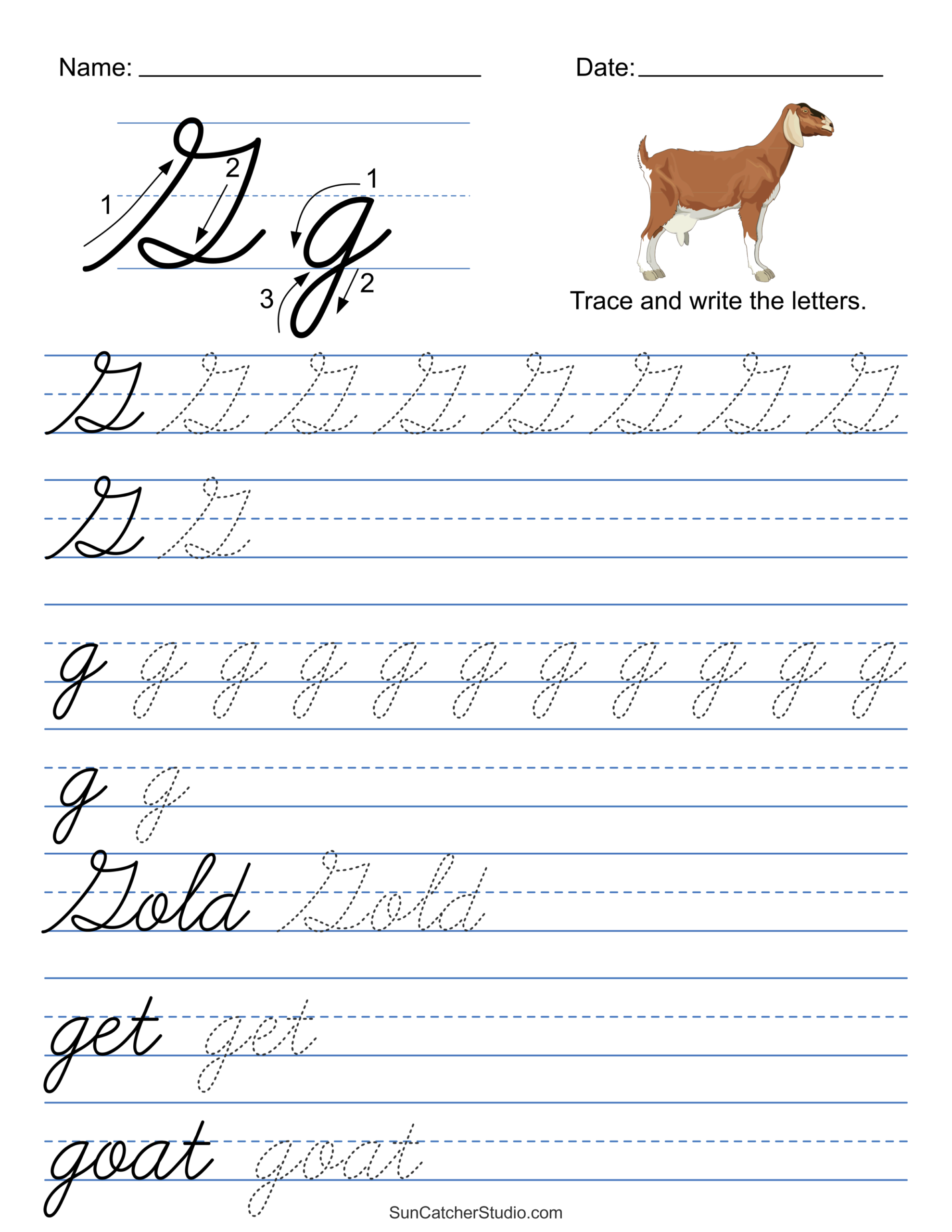 Printable Cursive Handwriting Worksheets Practice Letters Free Printables Lettering SVG Files Tools Apps