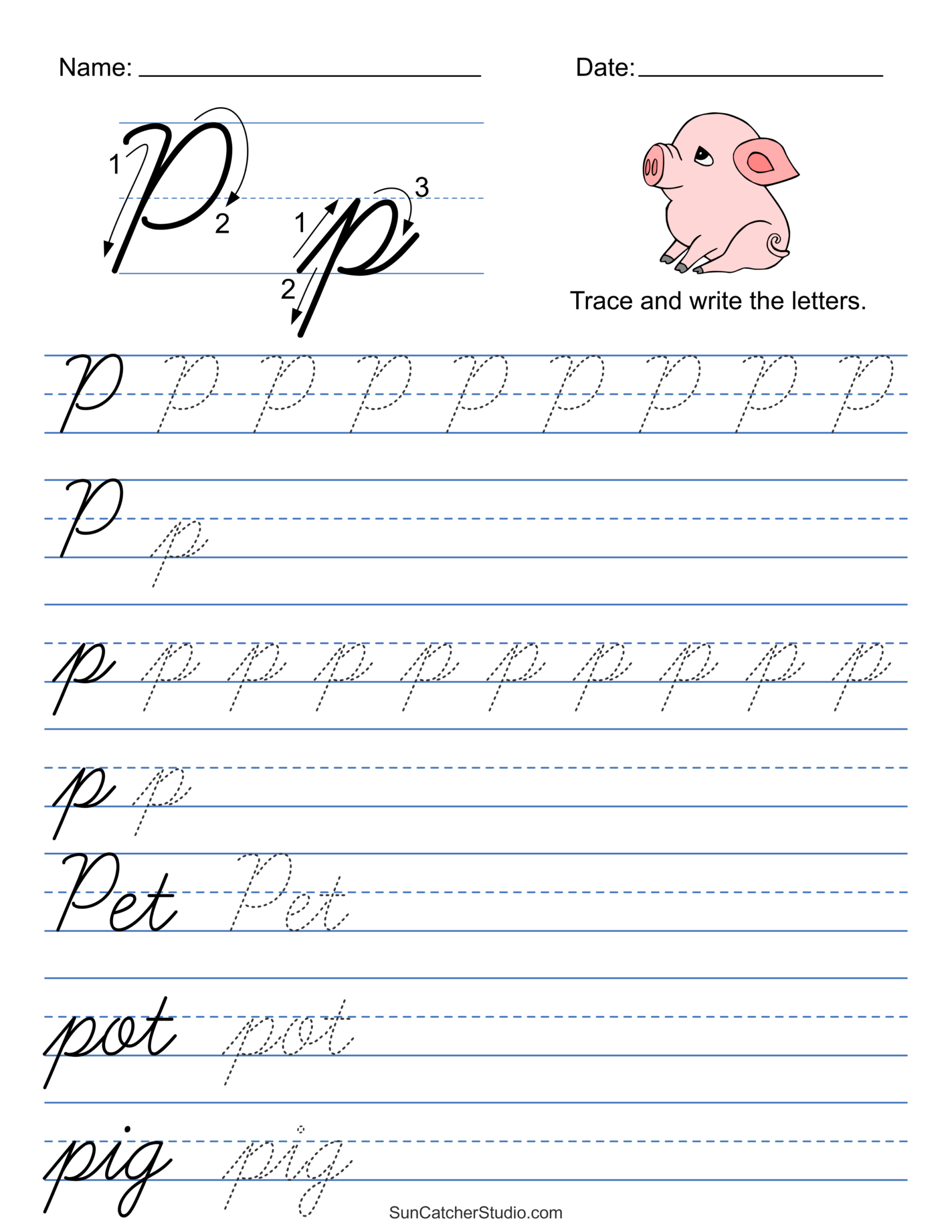 Printable Cursive Handwriting Worksheets Practice Letters Free Printables Lettering SVG Files Tools Apps