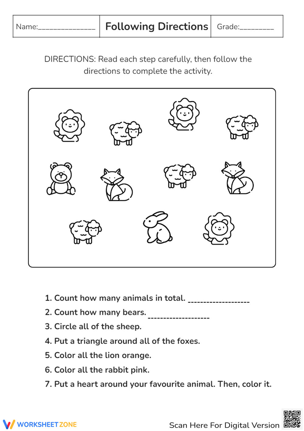 Printable Following Directions Worksheets Printable Following Directions Worksheets