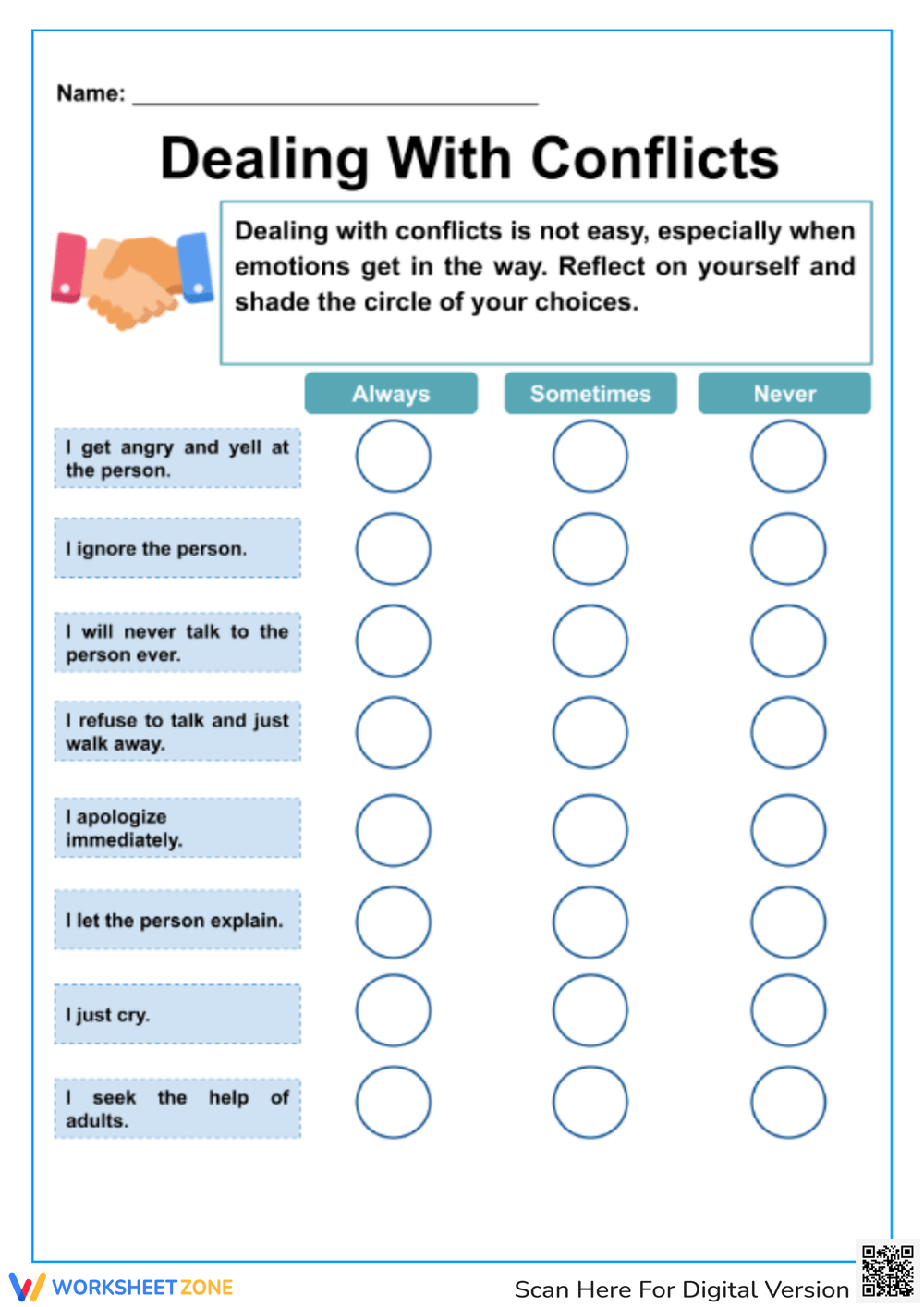 Printable Grade 4 Conflict Resolution Worksheets Printable Grade 4 Conflict Resolution Worksheets