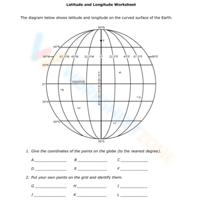 Printable Latitude And Longitude Worksheets