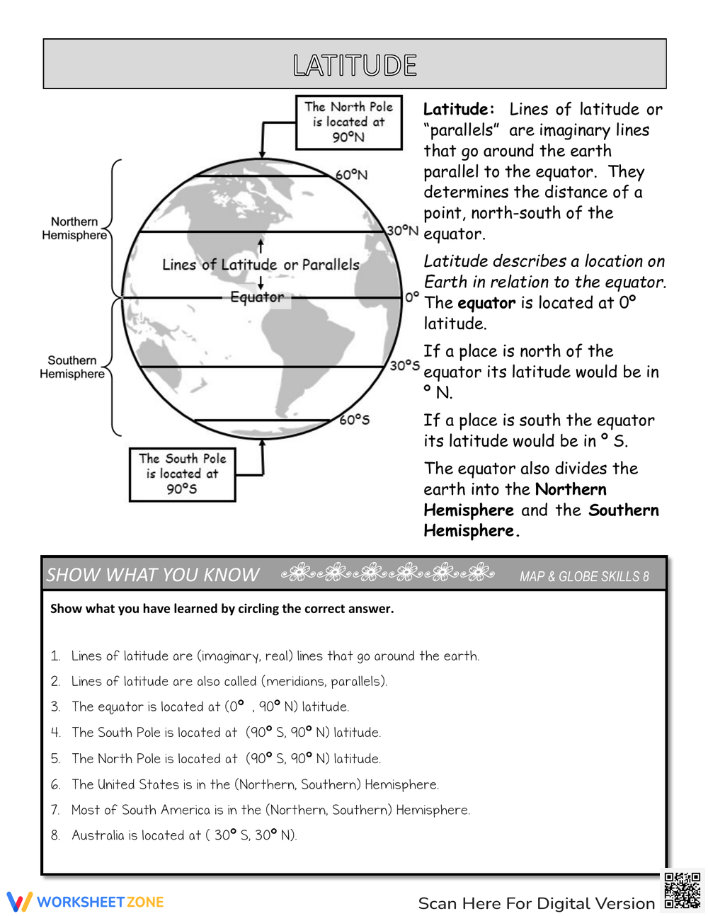 Printable Latitude And Longitude Worksheets