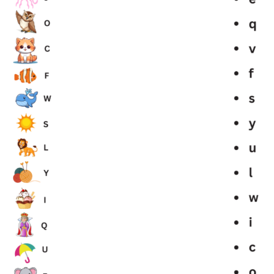 Printable Match Uppercase And Lowercase Letters Kindergarten Worksheets Made By Teachers