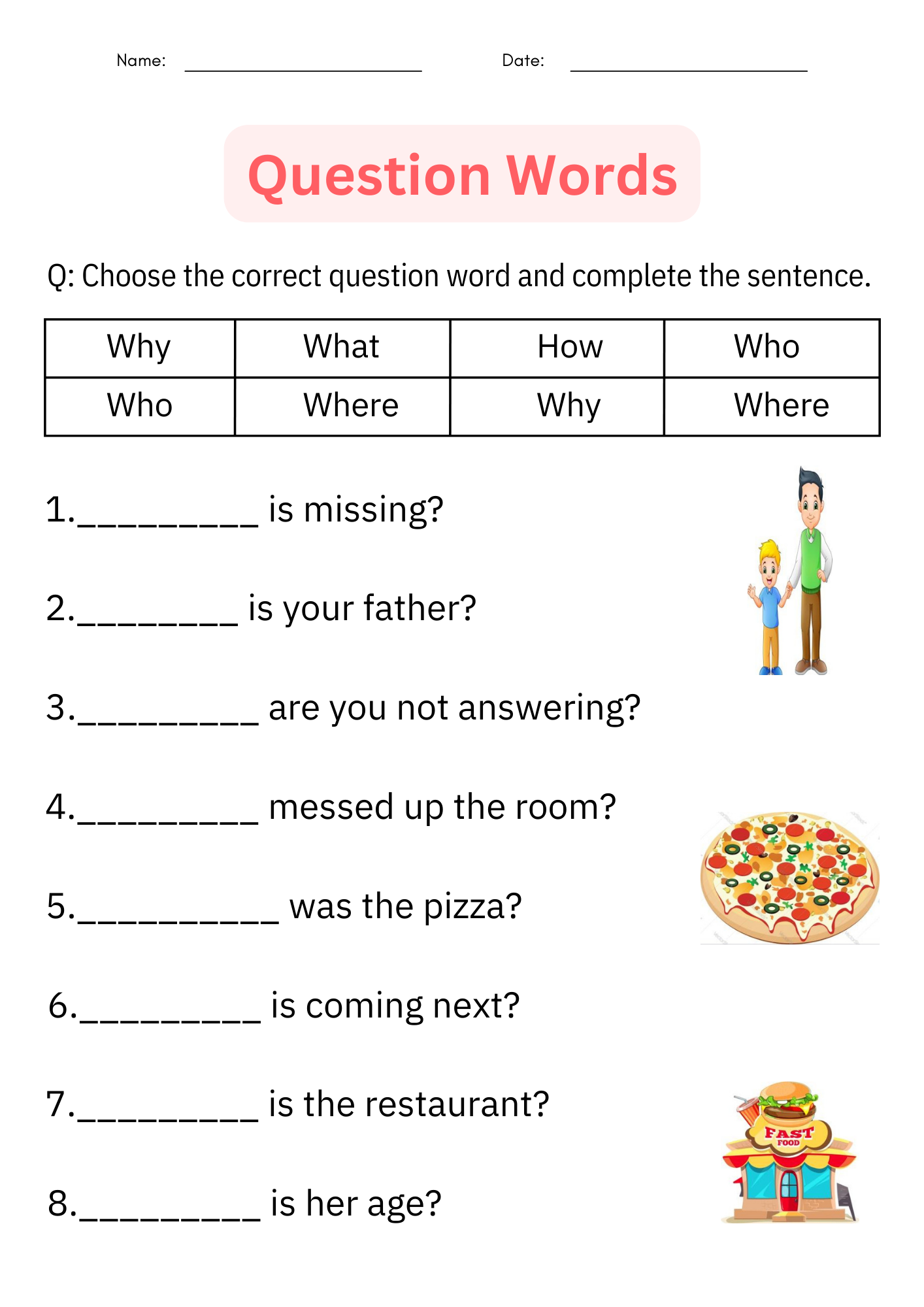 Printable Question Words Practice Worksheets Writing Questions For Grade 1 2 Made By Teachers Printable Question Words Practice Worksheets Writing Questions For Grade 1 2 Made By Teachers