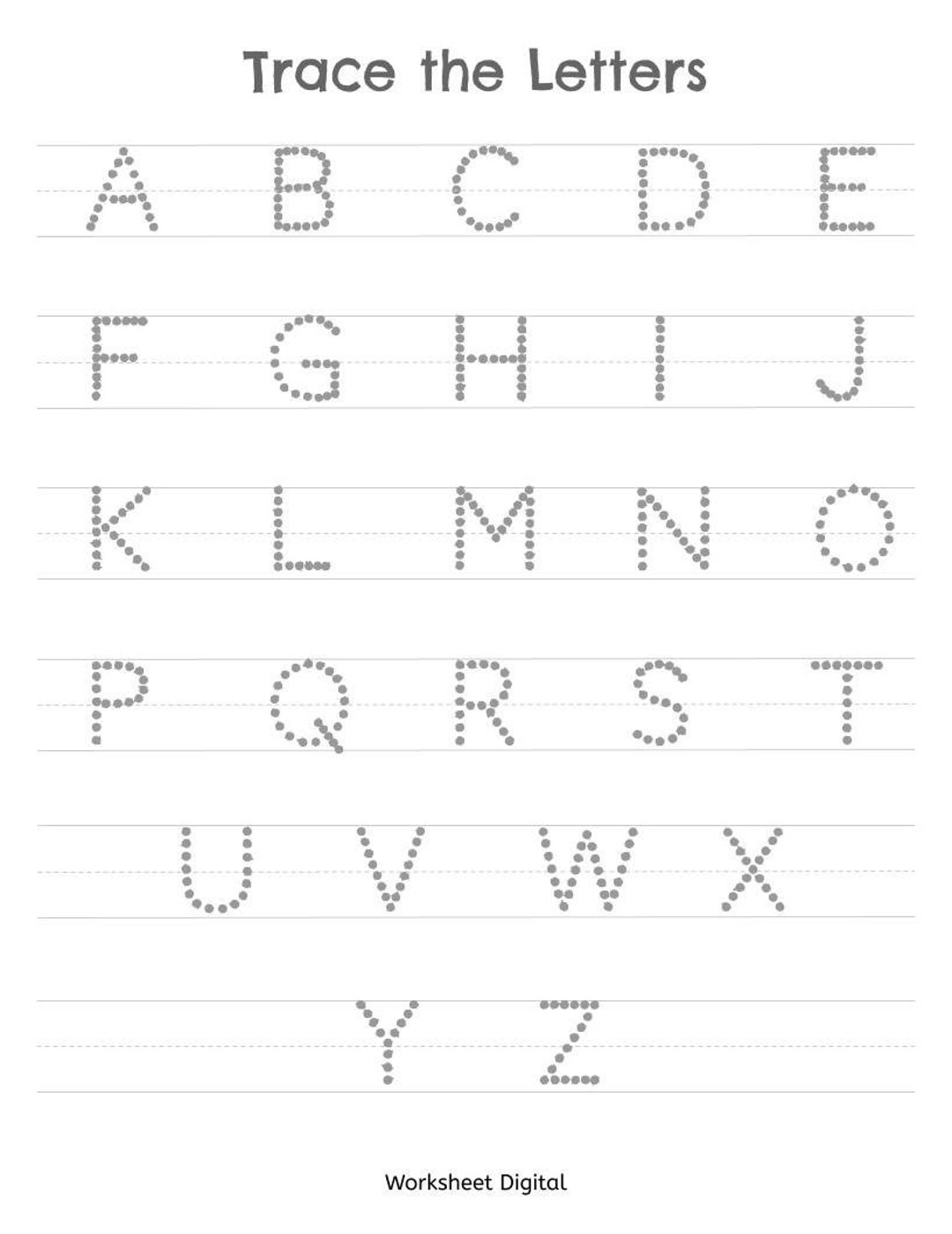 Printable Worksheets Trace The Letters Uppercase A Z Preschool Kindergarten Homeschool Etsy Israel Printable Worksheets Trace The Letters Uppercase A Z Preschool Kindergarten Homeschool Etsy Israel