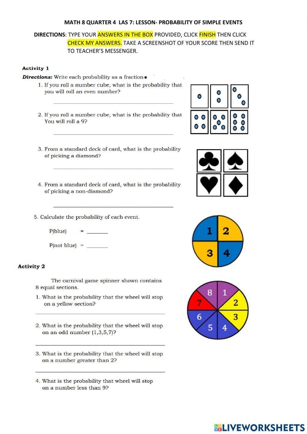 worksheet on probability pdf worksheet on probability pdf