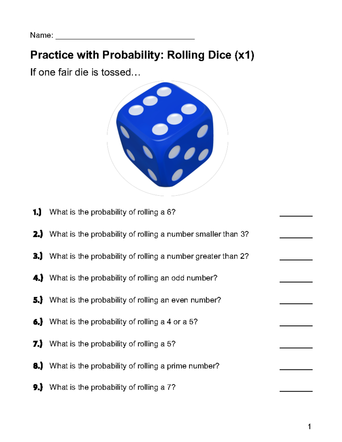 Probability Worksheet Rolling Dice Answer Key Studocu Probability Worksheet Rolling Dice Answer Key Studocu