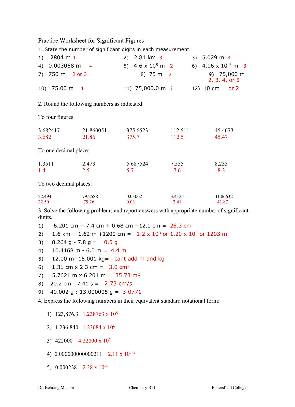 Problem Set 1 Significant Figures Answer Sheet Dr Behrang Worksheets Library Problem Set 1 Significant Figures Answer Sheet Dr Behrang Worksheets Library
