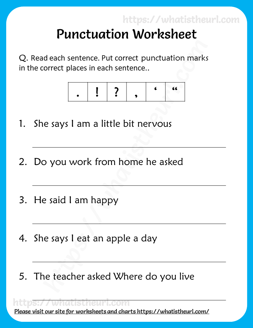 Punctuation Worksheets TheWorksheets CoM TheWorksheets Library Worksheets Library