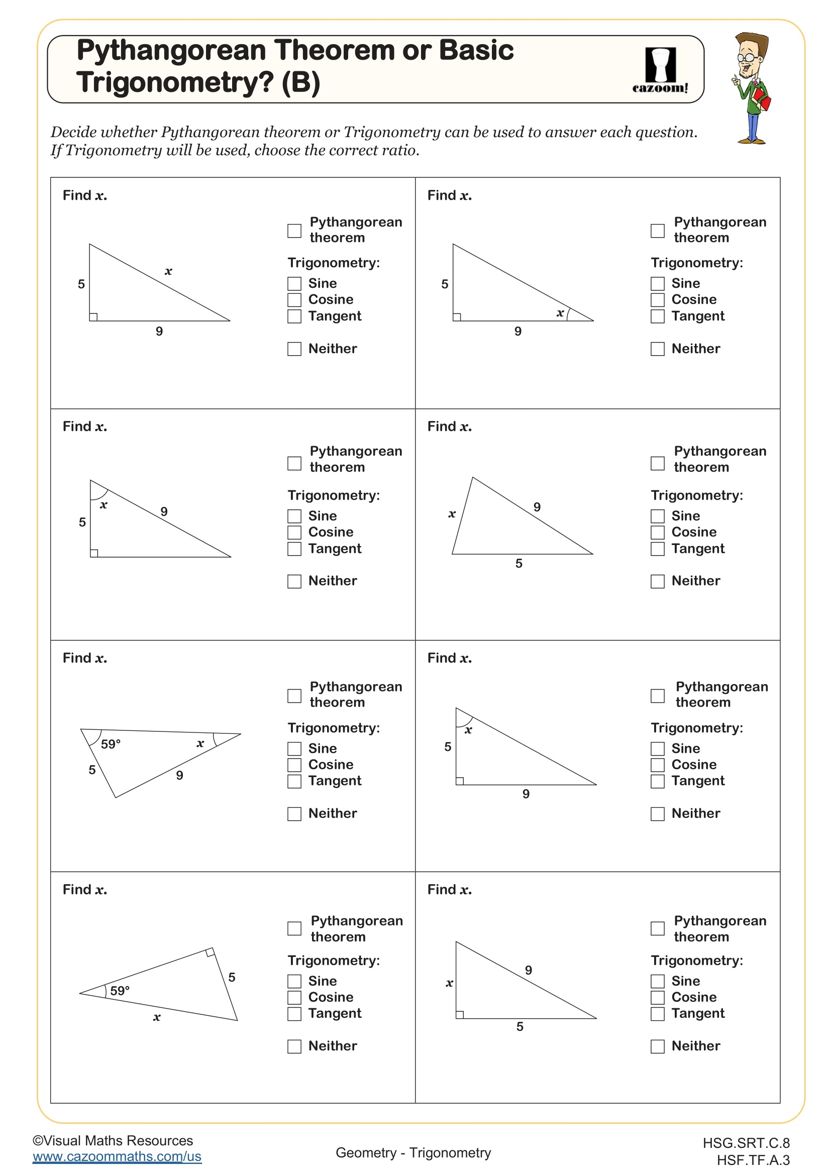 Pythagorean Thereom Or Trigonometry B Worksheet Fun And Engaging Geometry And IM 2 Geometry Worksheet Cazoom Math